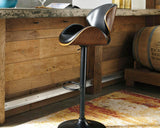 Brown Faux Leather Adjustable Height Swivel Bar Stool with Footrest, Dining – alternate view 6