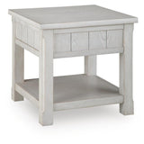 Casual Ash Wood Square End Table, with Storage Drawer, Antique White Finish, for Living Room – alternate view 5