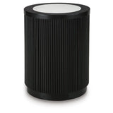 Casual Marble Round End Table, Black Finish, for Living Room – alternate view 2