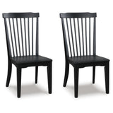Set of 2 Greddinton Traditional Farmhouse Spindle Dining Chair Kitchen Side Chair Solid Frame Black – product view