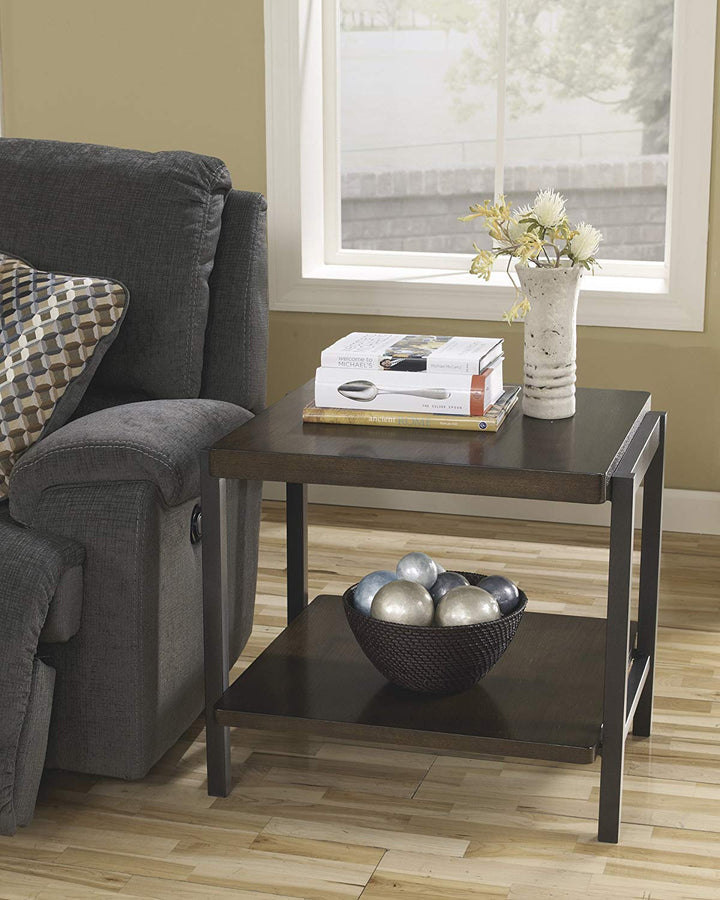 GTU Furniture Espresso Coffee Table w/Moving Wheels — End Table