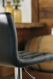 Set of 2 Black / Chrome Faux Leather Adjustable Height Swivel Bar Stools, Pub – alternate view 4
