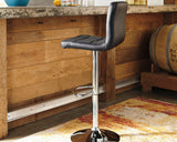 Set of 2 Black / Chrome Faux Leather Adjustable Height Swivel Bar Stools, Pub – alternate view 7