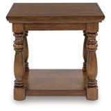 Classic Engineered Wood Rectangular End Table, with Open Shelf, Brown Finish, for Living Room – alternate view 3