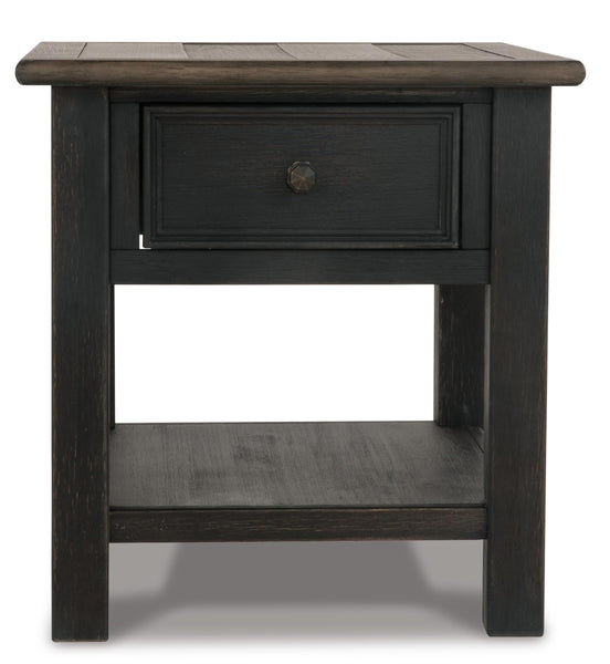 Everyday Engineered Wood Rectangular End Table, with Storage Drawer, Grayish Brown / Black Finish, – alternate view 3
