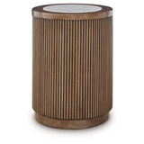Casual Melamine Round End Table, Brown Finish, for Living Room – alternate view 2