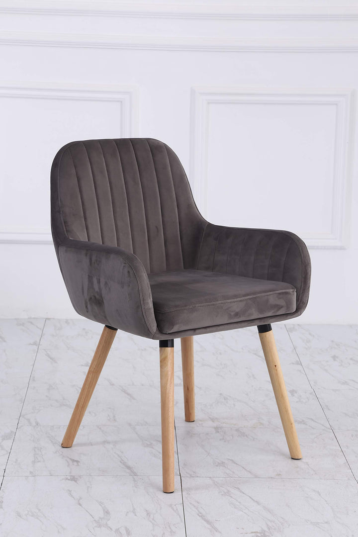 GTU Furniture Set of 2 Grey Color Tuchico Contemporary Fabric Accent Chair