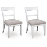 Set of 2 Greddinton Traditional Farmhouse Bistro Dining Chair Kitchen Side Chair Solid Frame – Antiqued White product view