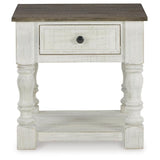 Everyday Pine Square End Table, with Open Shelf, White / Gray Finish, for Living Room – alternate view 4