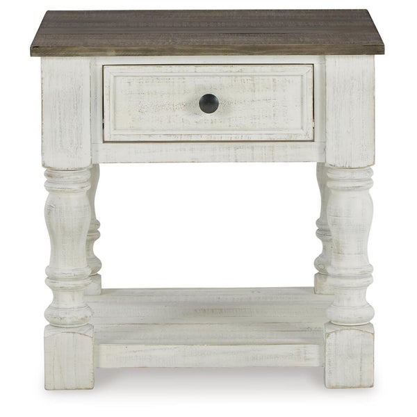 Everyday Pine Square End Table, with Open Shelf, White / Gray Finish, for Living Room – alternate view 4