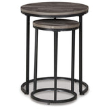 Set of 2 Casual Ash Wood Square Accent Table, Black / Gray Finish, for Living Room – alternate view 4