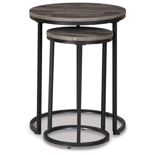 Set of 2 Casual Ash Wood Square Accent Table, Black / Gray Finish, for Living Room – alternate view 4
