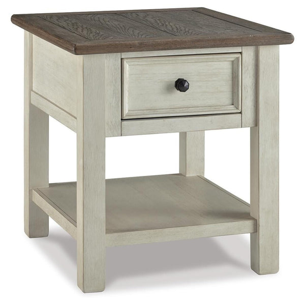 Everyday Oak Rectangular End Table, with Storage Drawer, Two-Tone Finish, for Living Room – alternate view 2