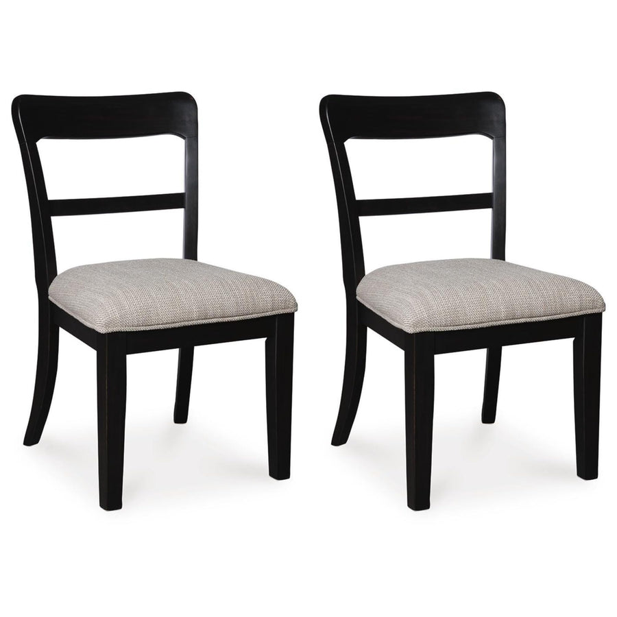 GTU Furniture Set of 2 Greddinton Traditional Farmhouse Bistro Dining Chair Kitchen Side Chair Solid Frame – Black
