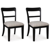 Set of 2 Greddinton Traditional Farmhouse Bistro Dining Chair Kitchen Side Chair Solid Frame – Black product view