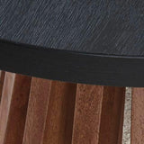 Everyday Mango Wood Round End Table, Warm Brown / Black Finish, for Living Room – alternate view 6