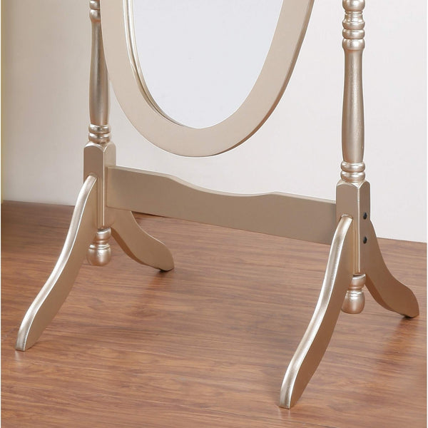 Swivel Adjustable Full-Length Oval Wood Cheval Floor Mirror, in White / Black / Cherry / Oak / Silver – alternate view 2