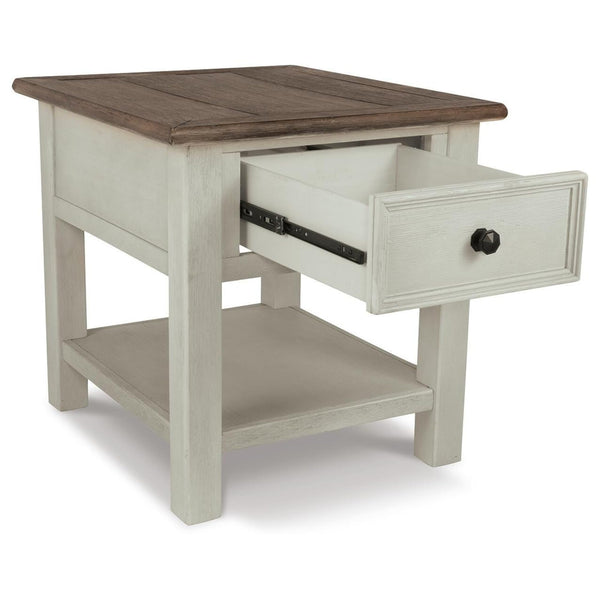 Everyday Oak Rectangular End Table, with Storage Drawer, Two-Tone Finish, for Living Room – alternate view 3