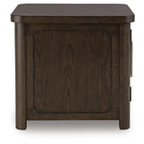 Relaxed Oak Rectangular End Table, with Open Shelf, Dark Brown Finish, for Living Room – alternate view 6
