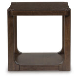 Modern Oak Rectangular End Table, with Open Shelf, Dark Brown Finish, for Living Room – alternate view 5