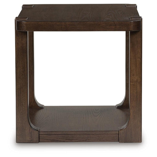 Modern Oak Rectangular End Table, with Open Shelf, Dark Brown Finish, for Living Room – alternate view 5