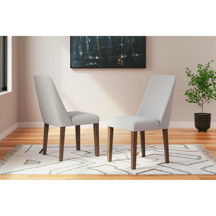 Set of 2 Lyncott Mid-Century Modern Dining Chair Kitchen Side Chair Solid Frame Gray Brown — Gray Brown
