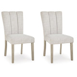Set of 2 Larawyn Traditional Casual Dining Chair Kitchen Side Chair Solid Frame Brown Cream – alternate view 2