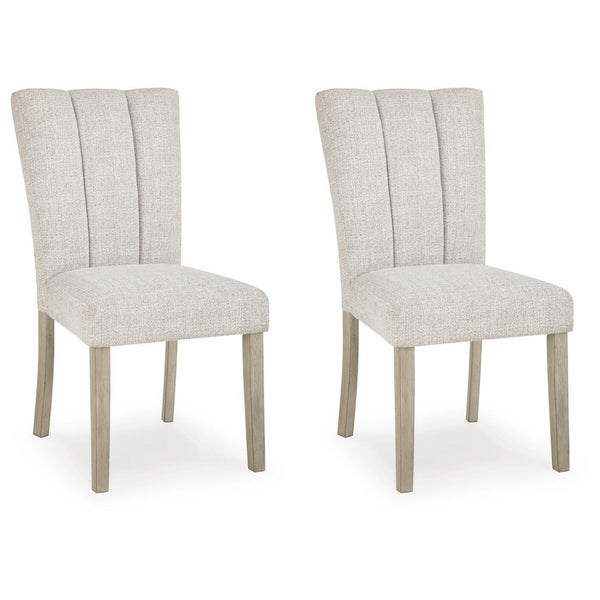 Set of 2 Larawyn Traditional Casual Dining Chair Kitchen Side Chair Solid Frame Brown Cream – alternate view 2