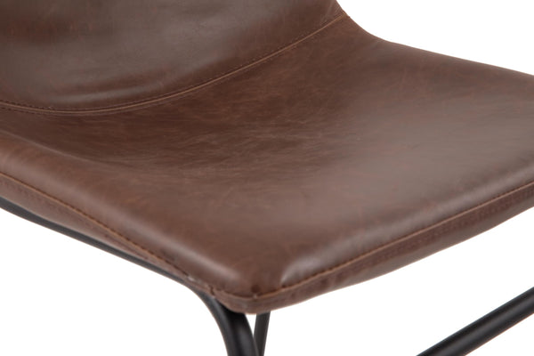 GTU Furniture Set of 2 Centiar Industrial Modern Dining Chair Kitchen Side Chair Solid Frame Dark Brown