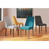 Set of 2 Lyncott Mid-Century Modern Dining Chair Kitchen Side Chair Solid Frame – Blue Brown product view