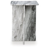 Contemporary Marble Square Accent Table, Gray Finish, for Living Room – alternate view 7