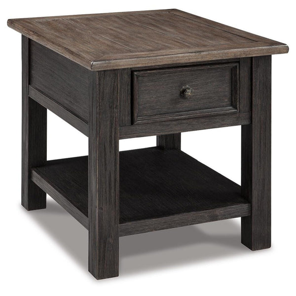 Everyday Engineered Wood Rectangular End Table, with Storage Drawer, Grayish Brown / Black Finish, – alternate view 2