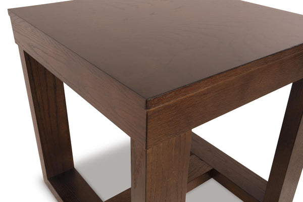 Sleek Engineered Wood Square End Table, Dark Brown Finish, for Living Room – alternate view 7