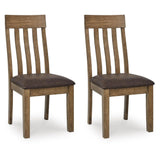 Set of 2 Urbinforte Contemporary Dining Chair Kitchen Side Chair Solid Frame Light Brown – product view