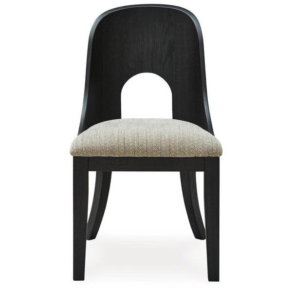 GTU Furniture Set of 2 Rowanbeck Art Deco Contemporary Dining Chair Kitchen Side Chair Solid Frame Black