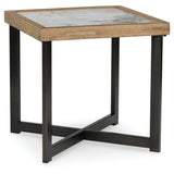 Contemporary Stone Square End Table, with Open Shelf, Multi Finish, for Living Room – alternate view 4