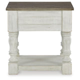 Everyday Pine Square End Table, with Open Shelf, White / Gray Finish, for Living Room – alternate view 3