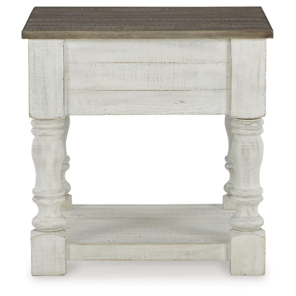 Everyday Pine Square End Table, with Open Shelf, White / Gray Finish, for Living Room – alternate view 3