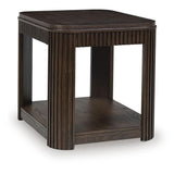 Sleek Engineered Wood Rectangular End Table, with Open Shelf, Warm Brown Finish, for Living Room — Default Title