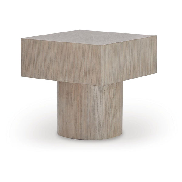 Contemporary Oak Square End Table, Light Grayish Brown Finish, for Living Room – alternate view 2