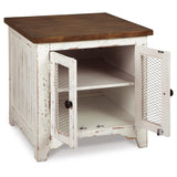 Casual Engineered Wood Rectangular End Table, with Open Shelf, White / Brown Finish, for Living Room – alternate view 7