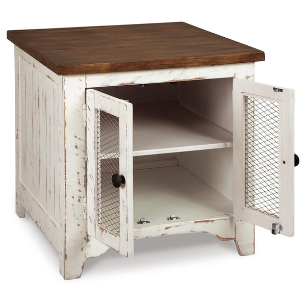Casual Engineered Wood Rectangular End Table, with Open Shelf, White / Brown Finish, for Living Room – alternate view 7