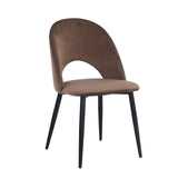GTU Furniture Living Dining Room Accent Chairs Modern Round Fabric Accent Chair — Brown