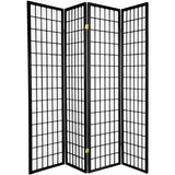 GTU Amazon B07PP96PYT MAIN • GTU-3420K-4 — Japanese Style 4 Panels Wood Shoji Room Divider Screen Oriental for Home/Office — Black