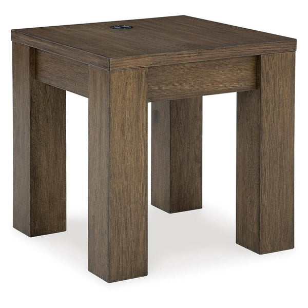 Everyday Oak Square End Table, Wireless Charging, Warm Brown Finish, for Living Room – alternate view 2