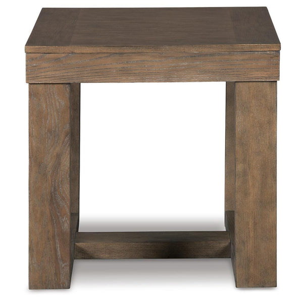 Sleek Ash Wood Square End Table, Gray Finish, for Living Room – alternate view 3