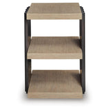 Contemporary Oak Rectangular End Table, with Open Shelf, Black / Light Brown Finish, for Living Room – alternate view 3