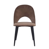 GTU Furniture Living Dining Room Accent Chairs Modern Round Fabric Accent Chair — Brown