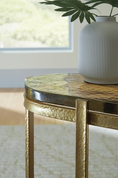Sleek Glass Rectangular Accent Table, Gold Finish, for Living Room – alternate view 5