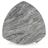 Contemporary Faux Marble Triangular End Table, Gray / Brown Finish, for Living Room – alternate view 5